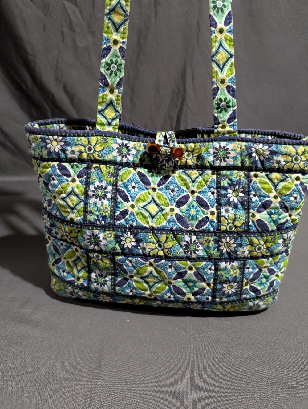 Vtg Vera Bradley Designer Tic Tac Tote Daisy Daisy Pattern Purse Bag